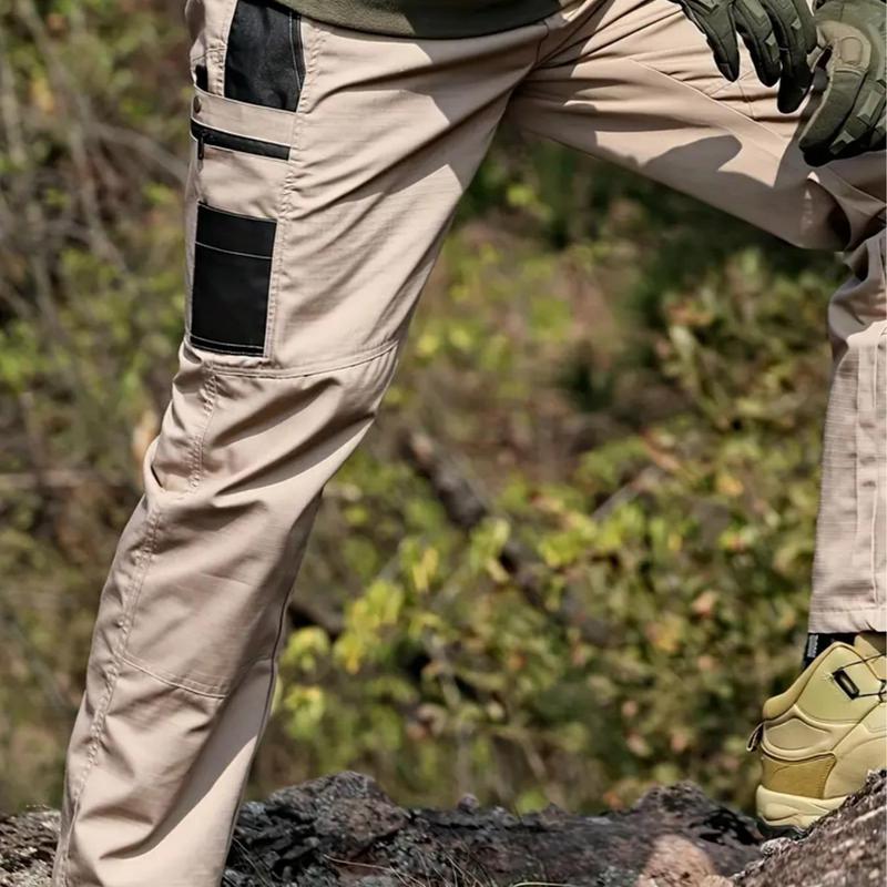 HOMUG Men's Solid Color Tactical Work Pants,230g/m² new fabric，with Multiple Pockets and Zipper Closures, Durable Outdoor Training Pants, Available in Multiple Colors, Fishing, outdoor activities, work, hiking, camping，Suitable for Spring and Autumn Wear.