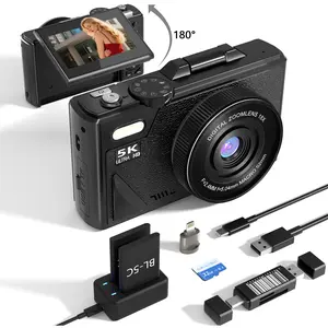 2025 Portable vintage camera digital camera 5k,180°digital camera with flip screen,camera for vlogging,camera  content creator,Compact Travel Camera for Teens,Summer Gifts
