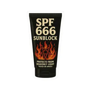SPF 666 Sunblock Sticker  Demonic Summer Kiss Cut Decal