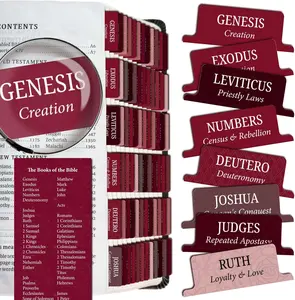 Bible Tabs Premium Tear Resistant Bible Tabs – Easy to Apply, Laminated for Durability – Old & New Testament – Perfect for All Bibles - for Women and Men (Burgundy Maroon)