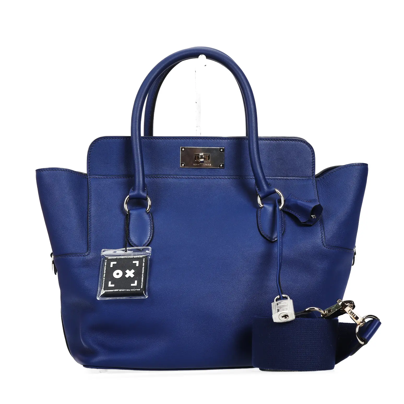 Pre-owned HERMÈS Swift Calfskin Shoulder Bags Toolbox 26 Blue Shoulder Bag 60643635