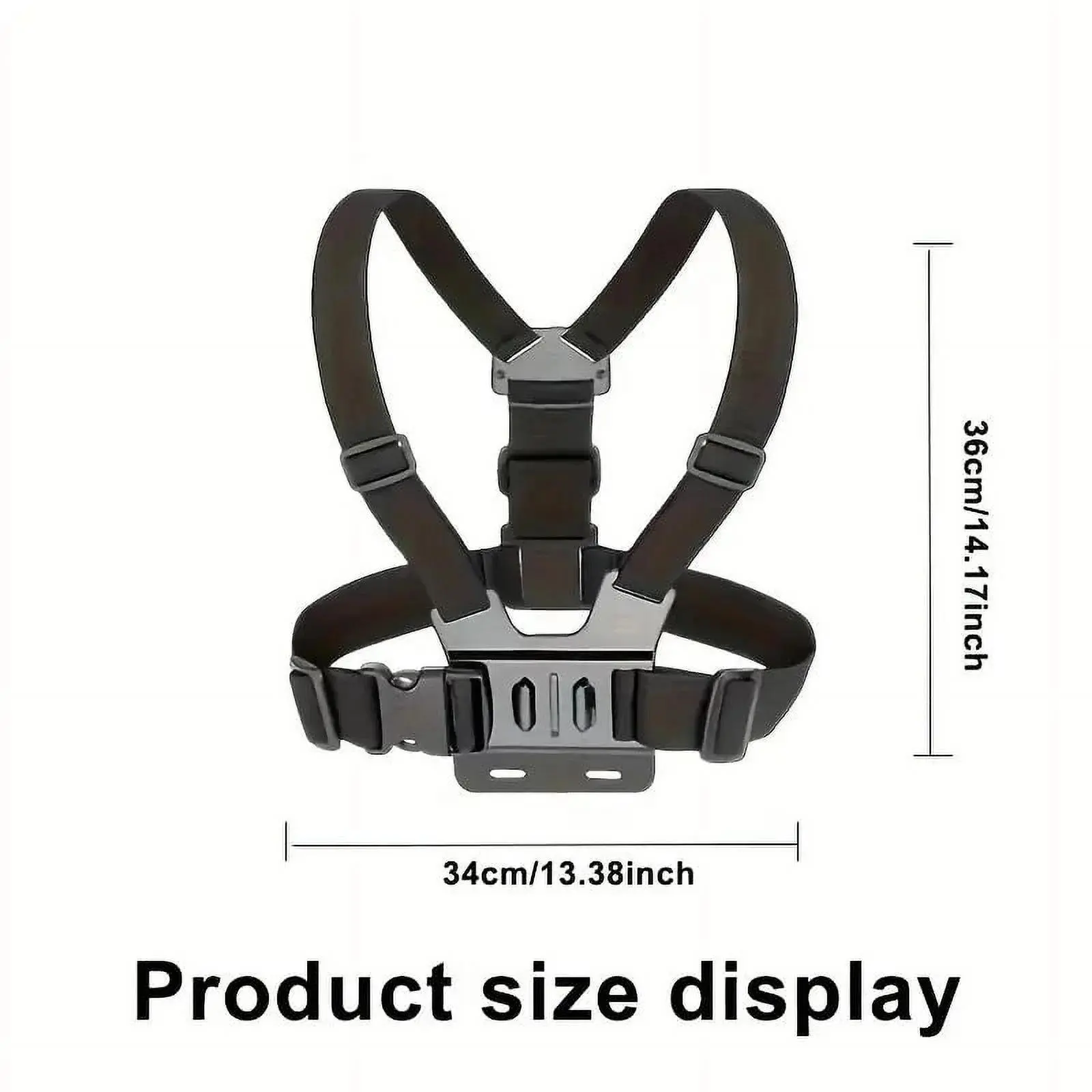 6-in-1 Hands-Free Chest Mount Strap with Head Clip, Adjustable POV First-Person Vlog Shooting Harness, Universal Wearable Camera Bracket Compatible with Smartphones, GoPro, DJI Osmo & AKASO Action Cameras Stabilization Fitness Camera