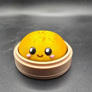 Mystery Clicker Dumpling in Basket – 3D Printed Fidget Toy Collectible | Rare Gold Chase Variant!