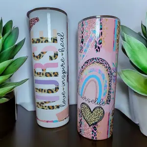 20oz Leopard Themed Registered Nurse Tumbler - Perfect for Nurses - Bottle, Drinkware Portable Reusable Stainless Beverage Cup