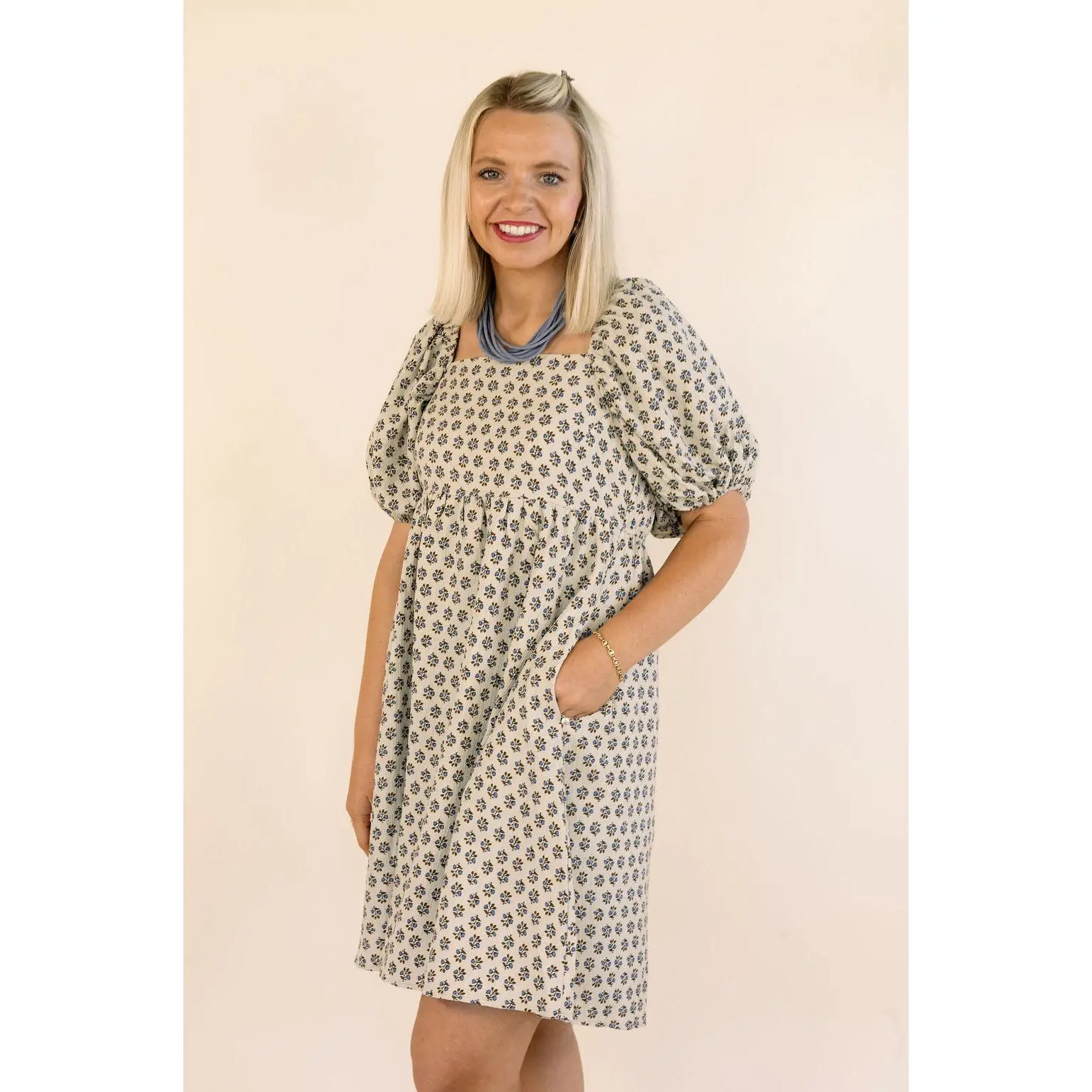 Bluebell Bloom Empire Waist Dress
