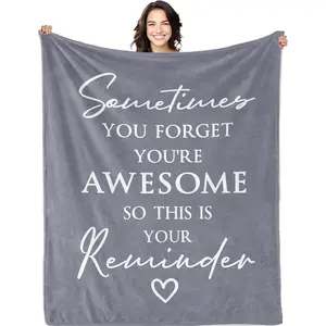 Gifts for Women Blanket 50" X 60", Birthday/Inspirational/Thank You Gifts for Women, Sometimes You Forget You are Awesome Gifts for Friends/Mom/Sister/Her, Anniversary/Appreciation Blanket