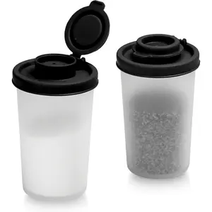 2pcs/set Salt & Pepper Shaker with Moisture Proof Silicone Lid, Small Spice Shaker for Camping Travel Picnic