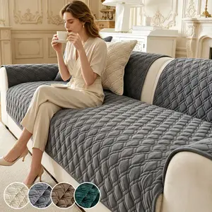 Modern Simple Color Classic Quilted Rhombus Sofa Pad, Soft Skin-Friendly Dust-Proof Anti-Slip Pet-Friendly Sofa Cover, Indoor/outdoor Use