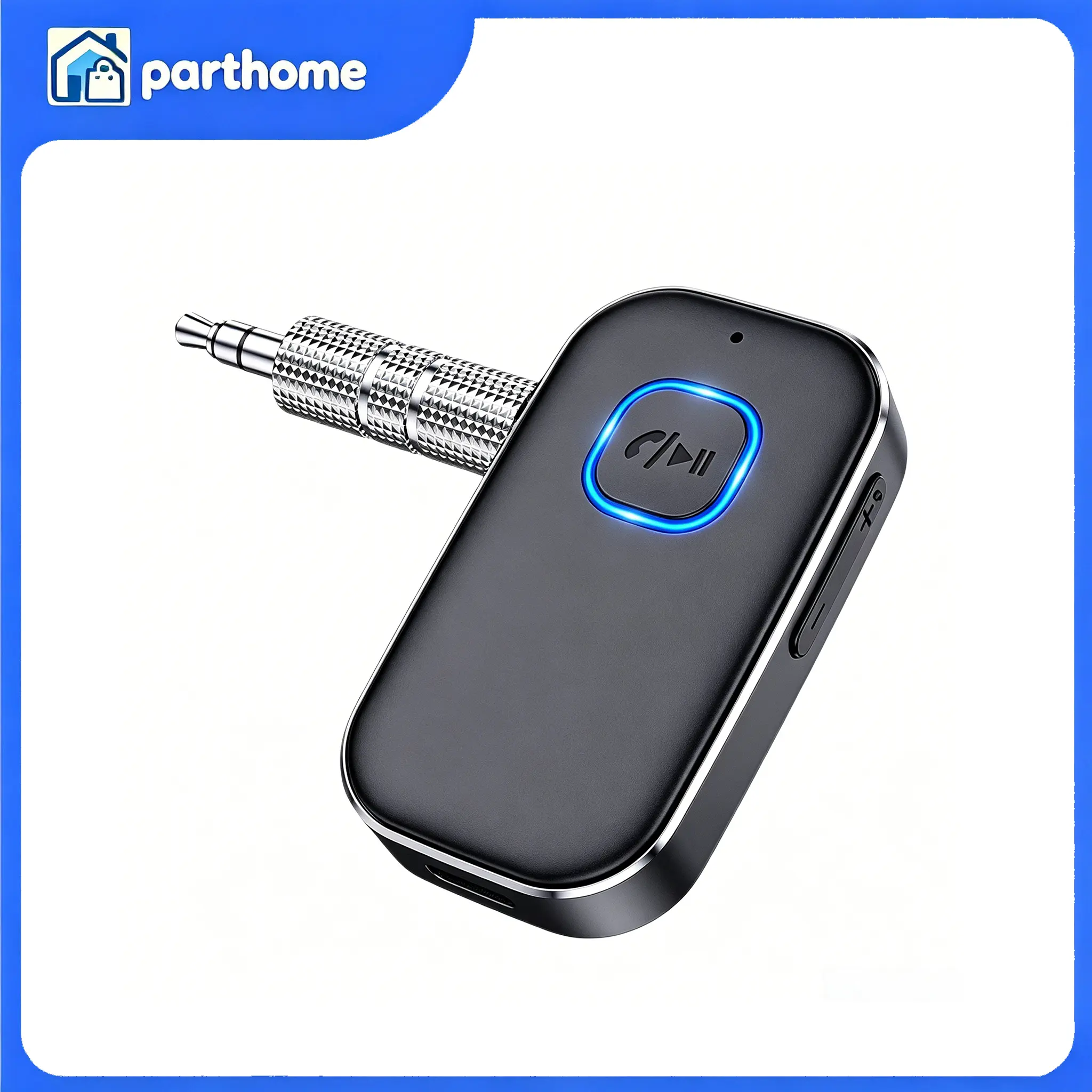 USB Wireless Bluetooth 5.0 Digital Audio Receiver - 3.5mm Aux Plug Adapter with Cable & Buttons for Home, TV, Headphones, Speaker, PS4