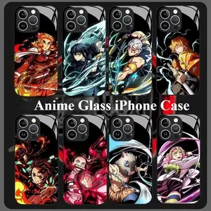 New hot Cool Anime Glass Phone Case for iPhone 17 PRO MAX 17Air 16 15 14 Plus 13 12 11 Japanese Manga Merch for Fans Anti-drop Back Cover Shell