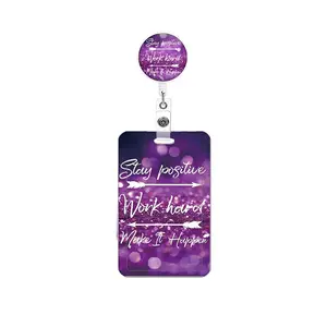 Colorful Badge Holder Set with Card Case, Nurse ID Badge Clip, Namecard Stand, Retractable Badge Roll, Office Supplies for Teachers and Nurses, Medical Badge Holder, Badge Reels