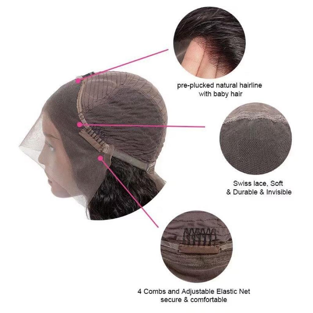 ISEE Straight 13*4 Transparent Lace Front Wigs Pre-Plucked Human Hair Wig in Natural Black Color #SpringStatements