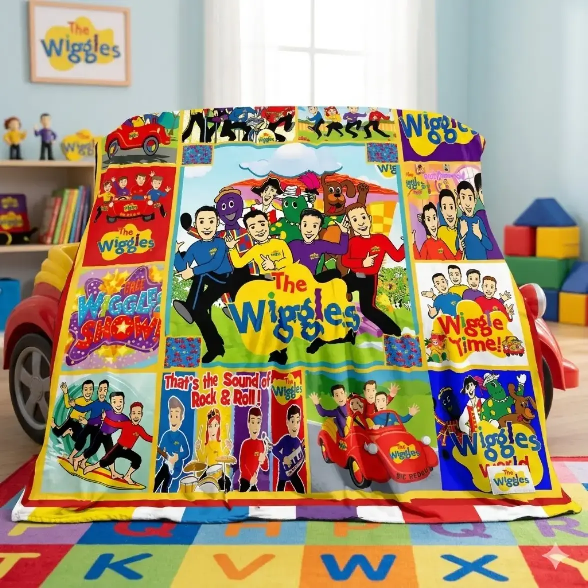 The Wiggles Kids Cartoon Flannel Blanket - Soft Cozy Throw for Toddlers, Cute Musical Bedding Decor & Friendly Gift for Boys Girls