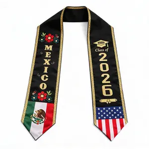 2026 Graduation Sash USA Custom Flag Pattern Cultural Diversity All Over Print Unisex Ceremony Accessory Durable Washable Polyester Summer Vibes Gift Photo Prop