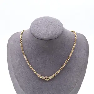 Pre-owned Dior Vintage Crystal CD Choker Necklace W21551