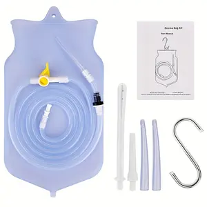 Reusable Silicone Enema Bag Set, Non-Electric Rectal Cleansing Kit for Men & Women, Home Use, Easy Clean, Durable Design