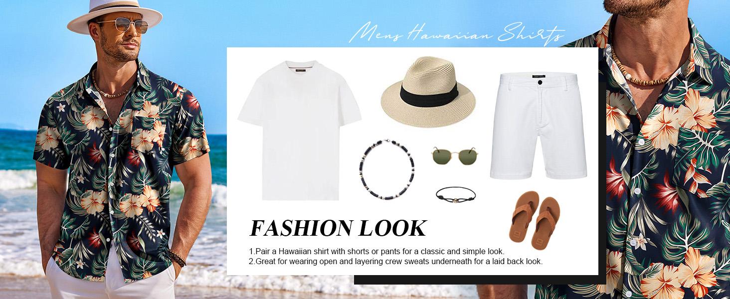 COOFANDY Men's Hawaiian Shirt Short Sleeve Floral Button Down Shirts Tropical Holiday Beach Shirts COOFANDY Men's Hawaiian Shirt Short Sleeve Floral Button Down Shirts Tropical Holiday Beach Shirts