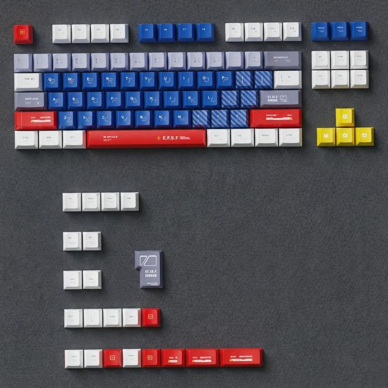 Victory 2 Gundam Keycaps, 109 Keys Cherry Pbt Material, Sublimation Design, High-Aesthetic for Mechanical Keyboard, Compatible with Made68 & Mad68