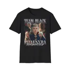 Rhaeyra Targaryen House of the Dragon Team Black Retro 90s Unisex Softstyle T-Shirt, Gift for him and her