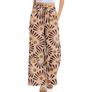 【SS26 Collection】TARSE Women Linen Blend Palazzo Pants Summer Wide Leg Casual Lounge Pant  Boho Beach Travel Vacation Outfits