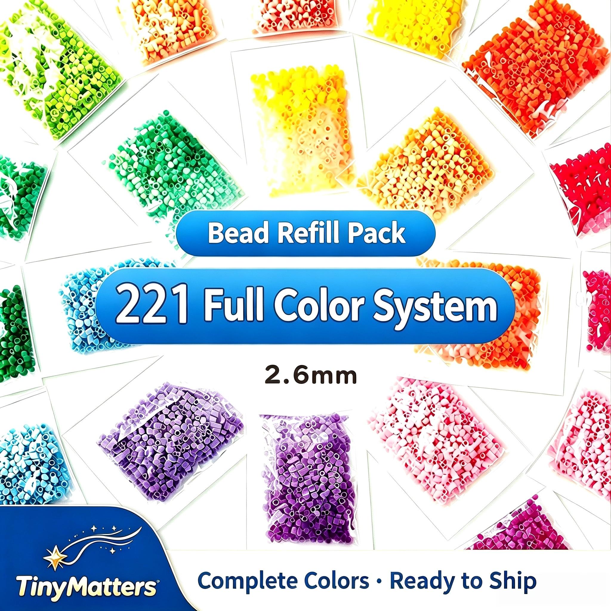 Fuse Beads Refill Pack, 221 Assorted Colors DIY Pixel Art Melting Beads Craft Supplies
