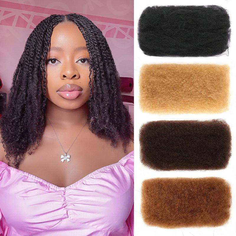 [1 Packs ]QVR Brazilian Remy Hair Afro kinky Bulk Human Hair For Braiding Dreadlock Hair