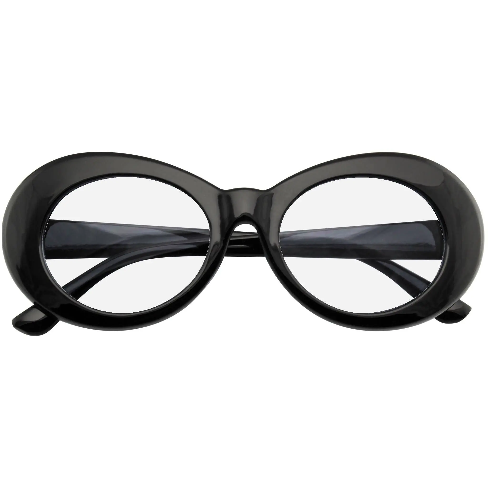 Retro Flat Round 1990's Fashion Clout Goggle Oval Clear