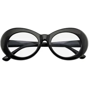 Retro Flat Round 1990's Fashion Clout Goggle Oval Clear