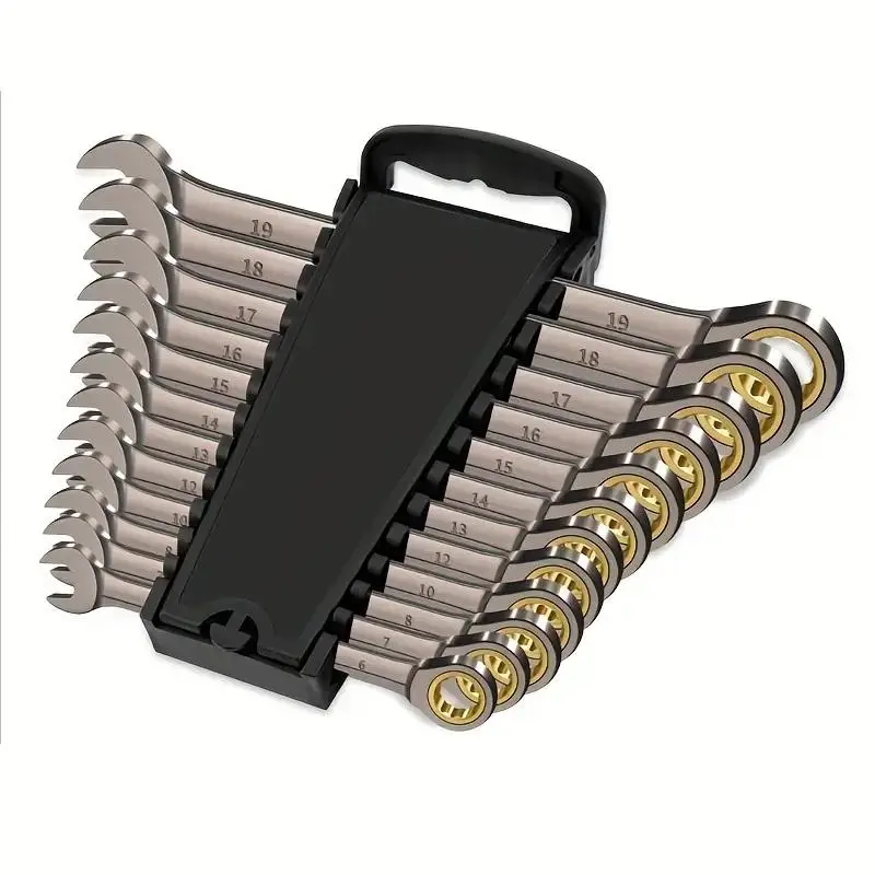 Ratcheting Combination Wrench Set, Durable 72-teeth Ratcheting Wrench Set, Dual Use Ratchet Wrench Set with Plastic Frame, Hand Tools, Heavy Duty, Har