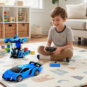 Transform Robot RC Cars, Remote Control Car, One-Button Deformation and 360 Degree Rotating Drifting, PresentBirthday Gift for Boys/Girls