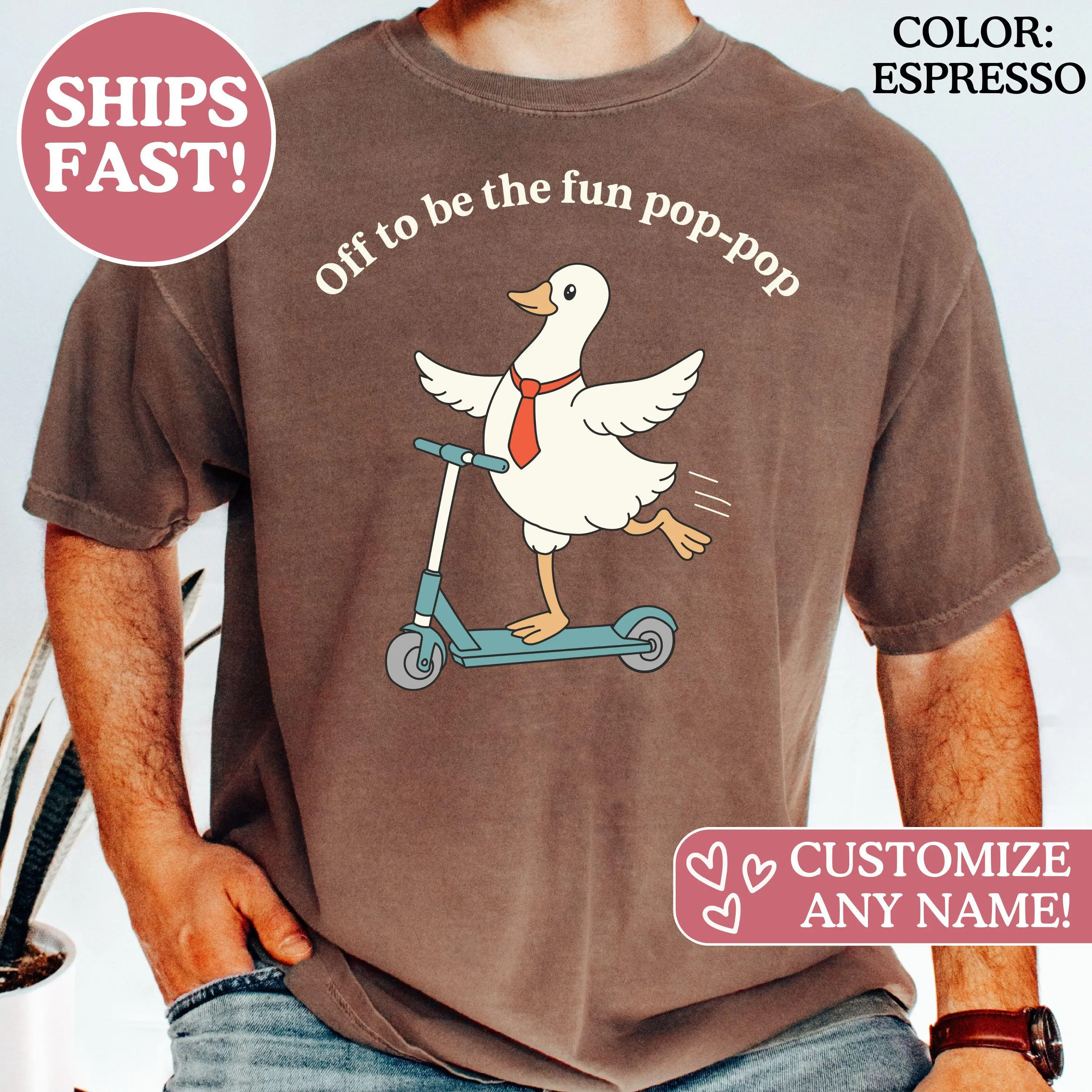 Comfort Colors® Pop-Pop Shirt with a Retro Goose, New Pop-Pop Gift and Father's Day Shirt for Grandpa