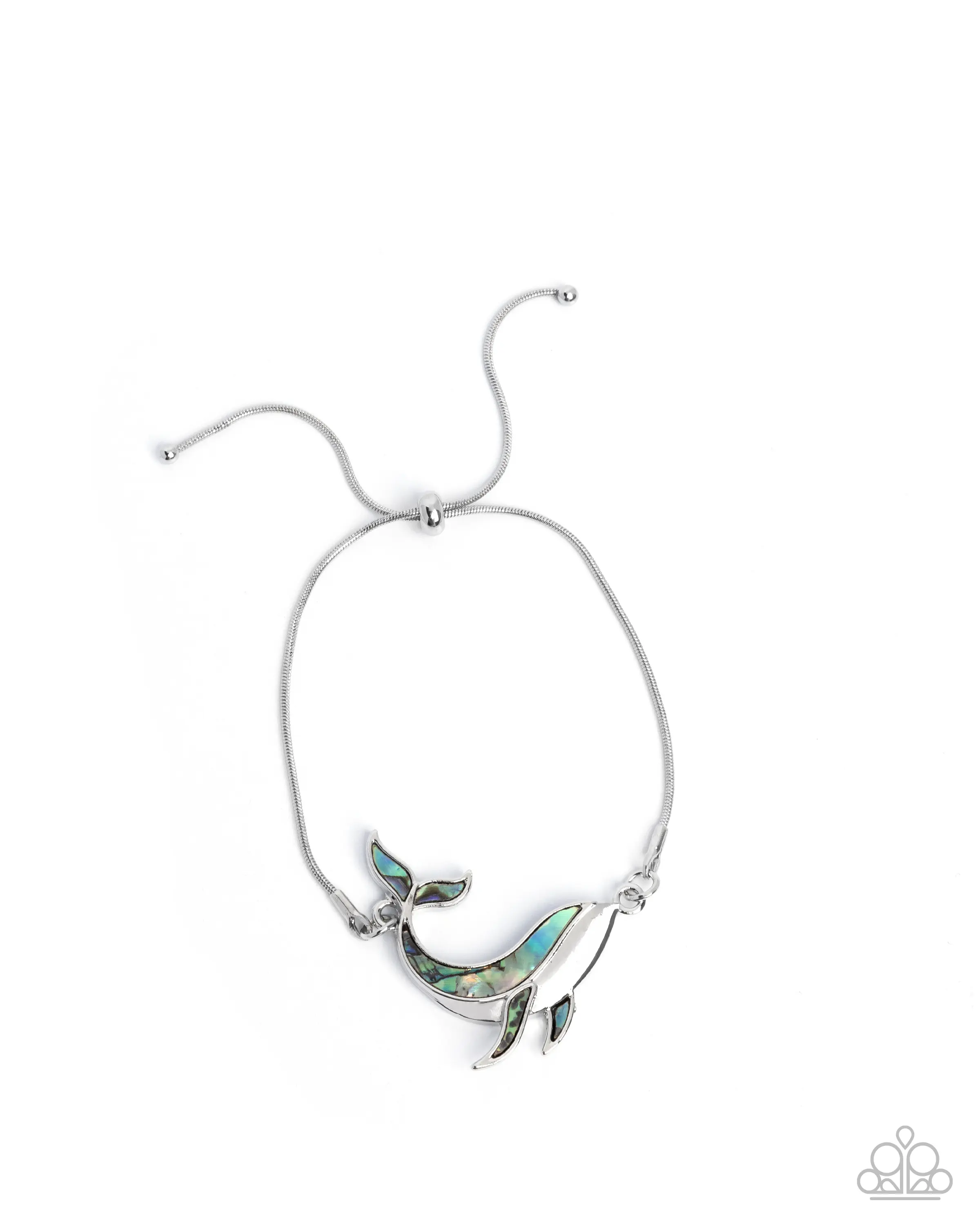 Whimsical Whale - Slide-close Bracelet - Glistening Silver Whale on Silver Band