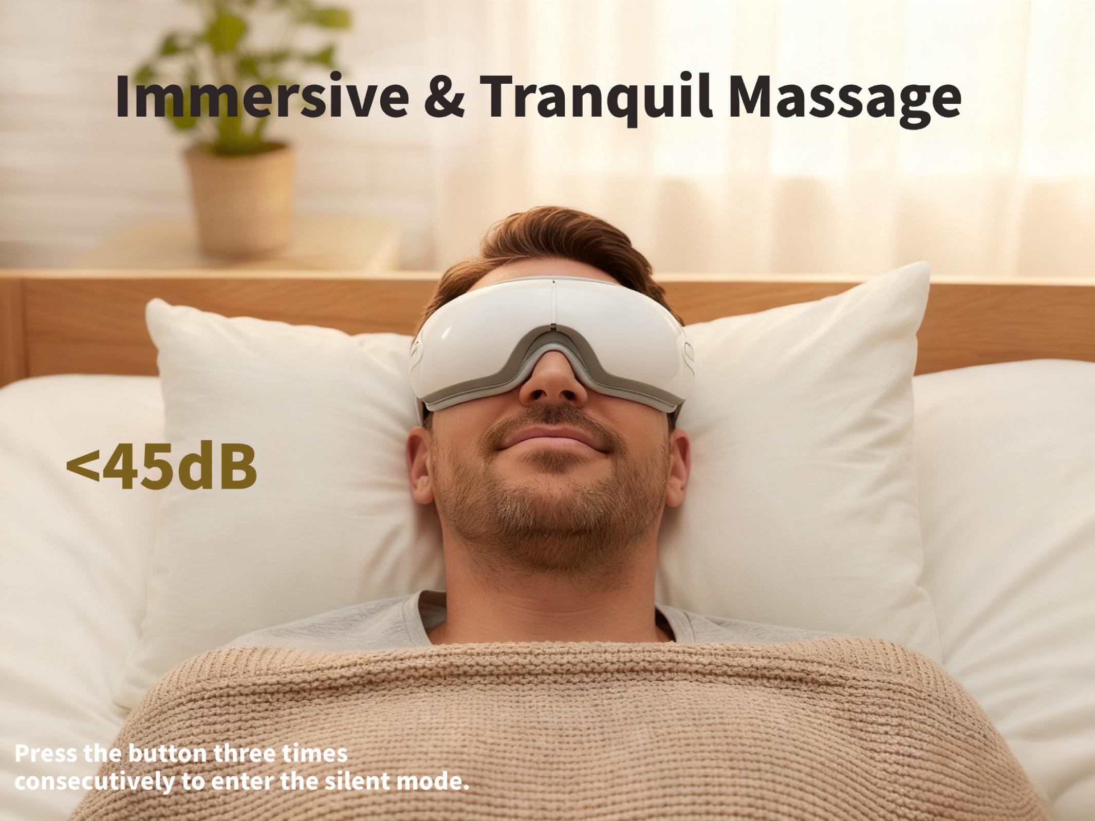 Nekteck Eye Massager with Heat & Bluetooth Music, Comfort Eye Mask for Relaxation, 5 Massage Modes, 15 mins Auto-Off, Ideal Gift for Men & Women,Christmas 's Day Present