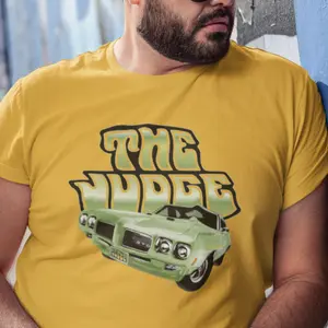 Classic car shirt featuring green 1970 Pontiac GTO Judge - Unisex T-shirt - 70 muscle car
