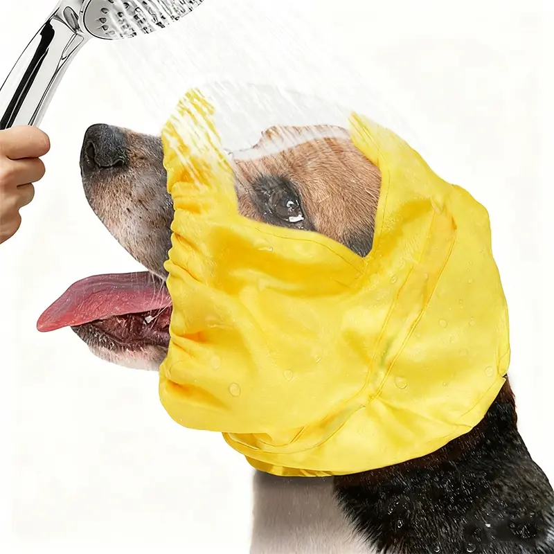 Adjustable Dog Shower Cap with Waterproof Protection, Ear and Eye Safety for Bath Time Grooming, Visible Design for Dogs