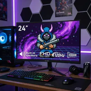 Gawfolk 24" Curved Gaming Monitor | FHD 1080p | 120Hz | Built-In Speakers | Tilt Adjustable