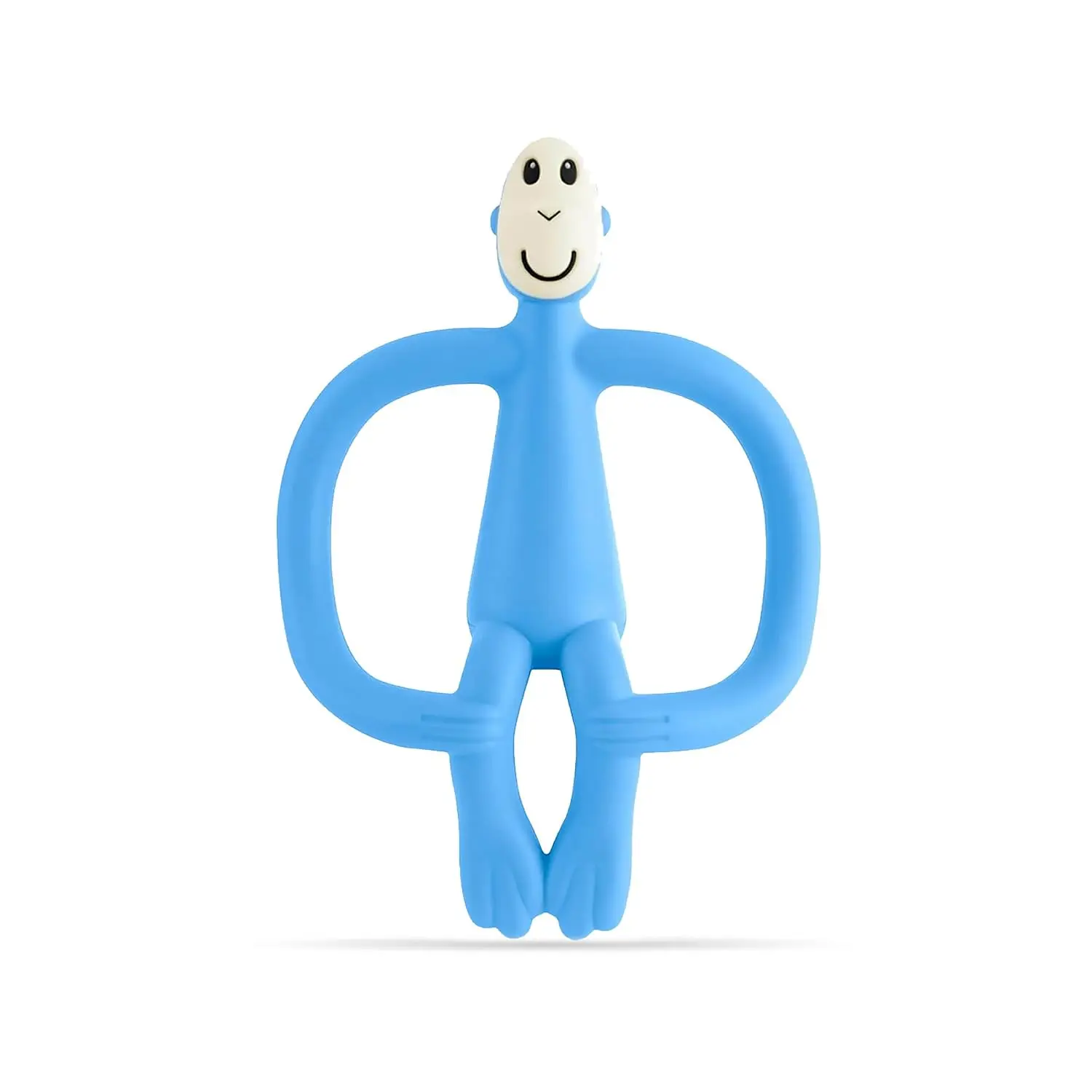 Light Blue Monkey Shape Silicone Toy Baby Teether with Gel Applicator for Teething Relief