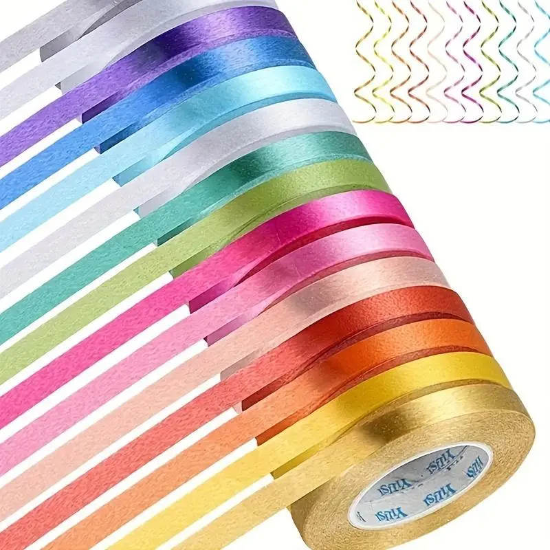 Mixed color ribbon sets, suitable for weddings, birthdays, anniversaries, graduations, craft work, gift packaging, Gift Wrapping Supplies, Creative gift packaging, balloon ties, flower decorations, Christmas, New Year