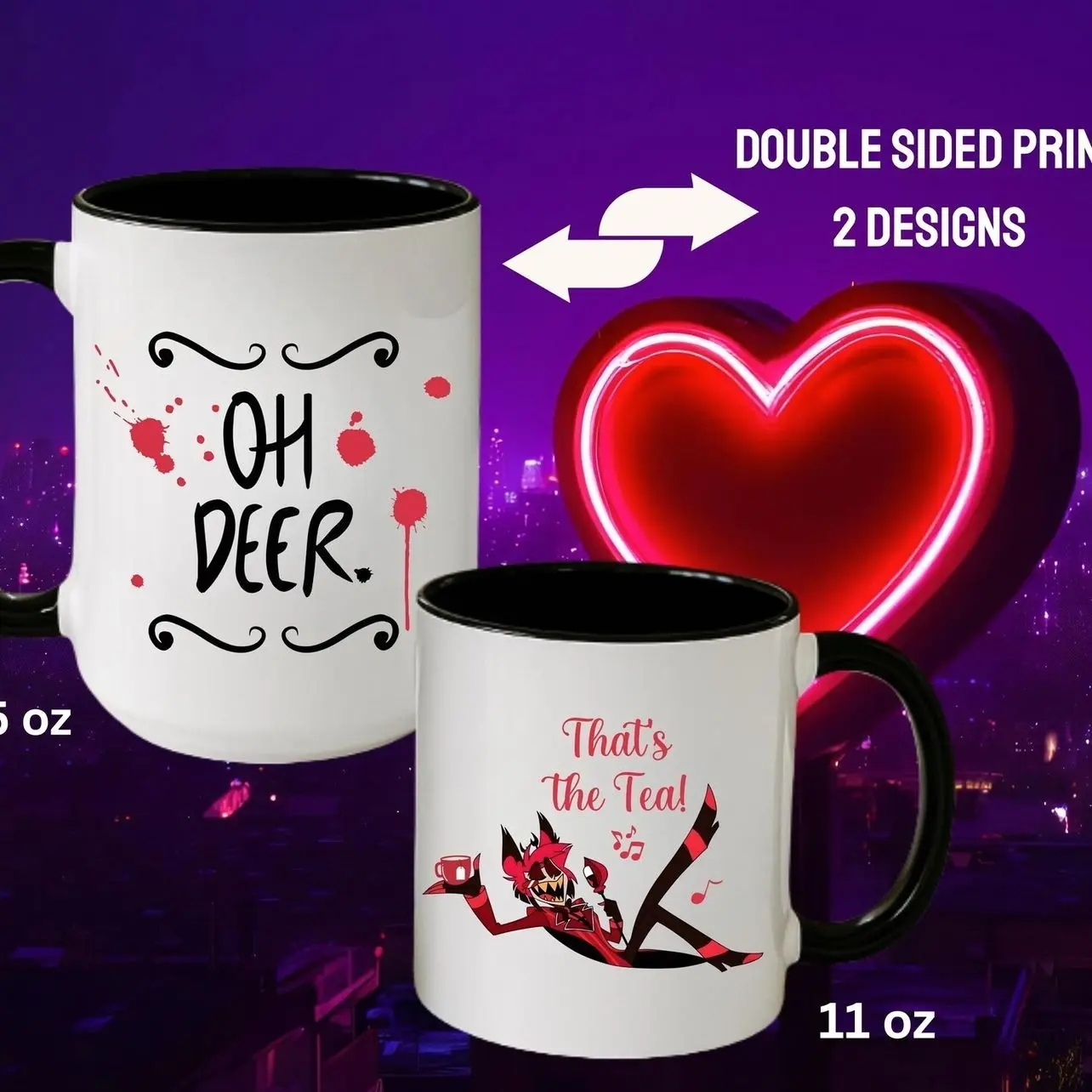 Lucifer Hazbin Hotel Mug, Ceramic Fandom Coffee Cup,