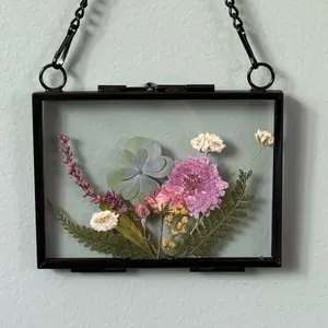 Small Hanging Frame with Pressed Florals - Decorative Floral Display in Framed Design