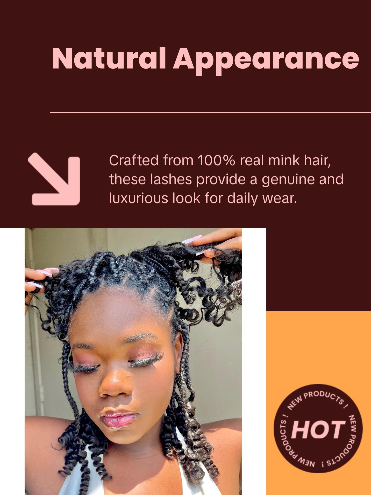 HER- Fluffy Mink EyeLash- Ideal for everyday wear Makeup Case Cosmetic