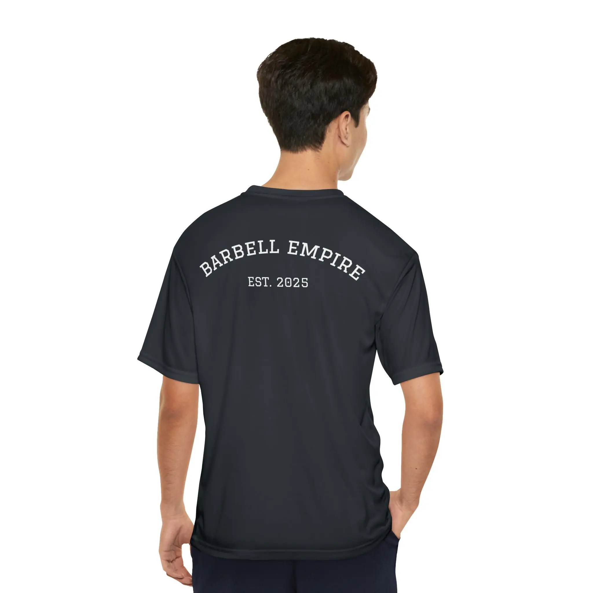Barbell Empire Men's Performance T-Shirt, Gym Workout Tee, Athletic Apparel, Fitness Shirt, Weightlifting Clothes