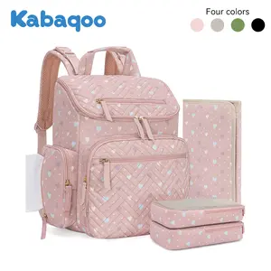 Kabaqoo Cute Multifunctional Diaper Bag Backpack Large Capacity, Lightweight Foldable, Portable for Newborn Travel & Everyday summerwins