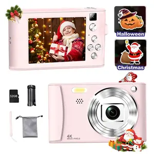 HD Digital Camera 8x Digital Zoom Camera for Vlog 3.0 Inch LCD Rechargeable Camera, Photography Camera for Teenagers and Beginners Supports 64GB TF Card for Photos, Videos and Cameras Thanksgiving and New Year Gift Portable and Durable Christmas Men Pink