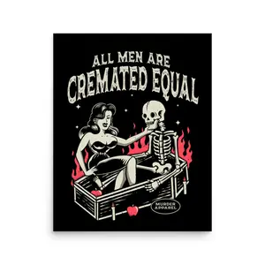 All Men Are Cremated Equal Poster .Pumpkin Halloweentown Poster, Happy Halloween Poster, Spooky Vibes Poster. Poster Wall Decor