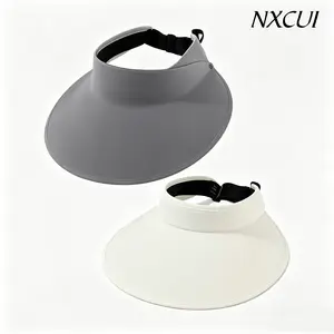 NXCUI UPF50+ Sun Visor Hat for Women, 99% UV Protection Packable Wide Brim Empty Top Sun Hat, Lightweight Breathable Adjustable for Outdoor Travel