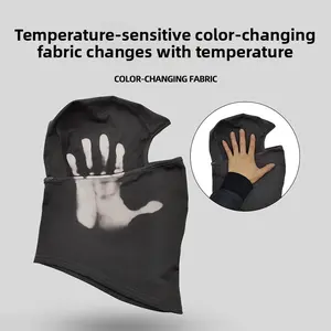 Temperature-sensitive color-changing headgear, cycling temperature-changing mask, summer sun protection, wind protection, face protection, integrated hat, breathing color-changing mask