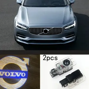 2 Pcs LED Interior Decoration Sticker Light | Welcome Light Projector, LED Logo | Fit Volvo V40/V60/XC40/XC60/XC90/S60/S90 D2-D8 Ultra HD LED Projection Direct Install Plug & Play Waterproof Dustproof Anti-aging 12V Energy Saving