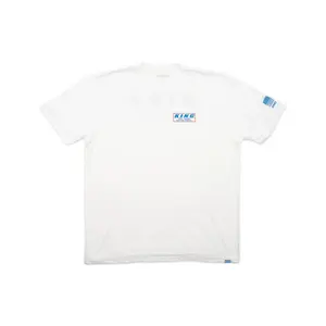 KING SHOCKS WHITE CREW TEE W/ RED & BLUE LOGO