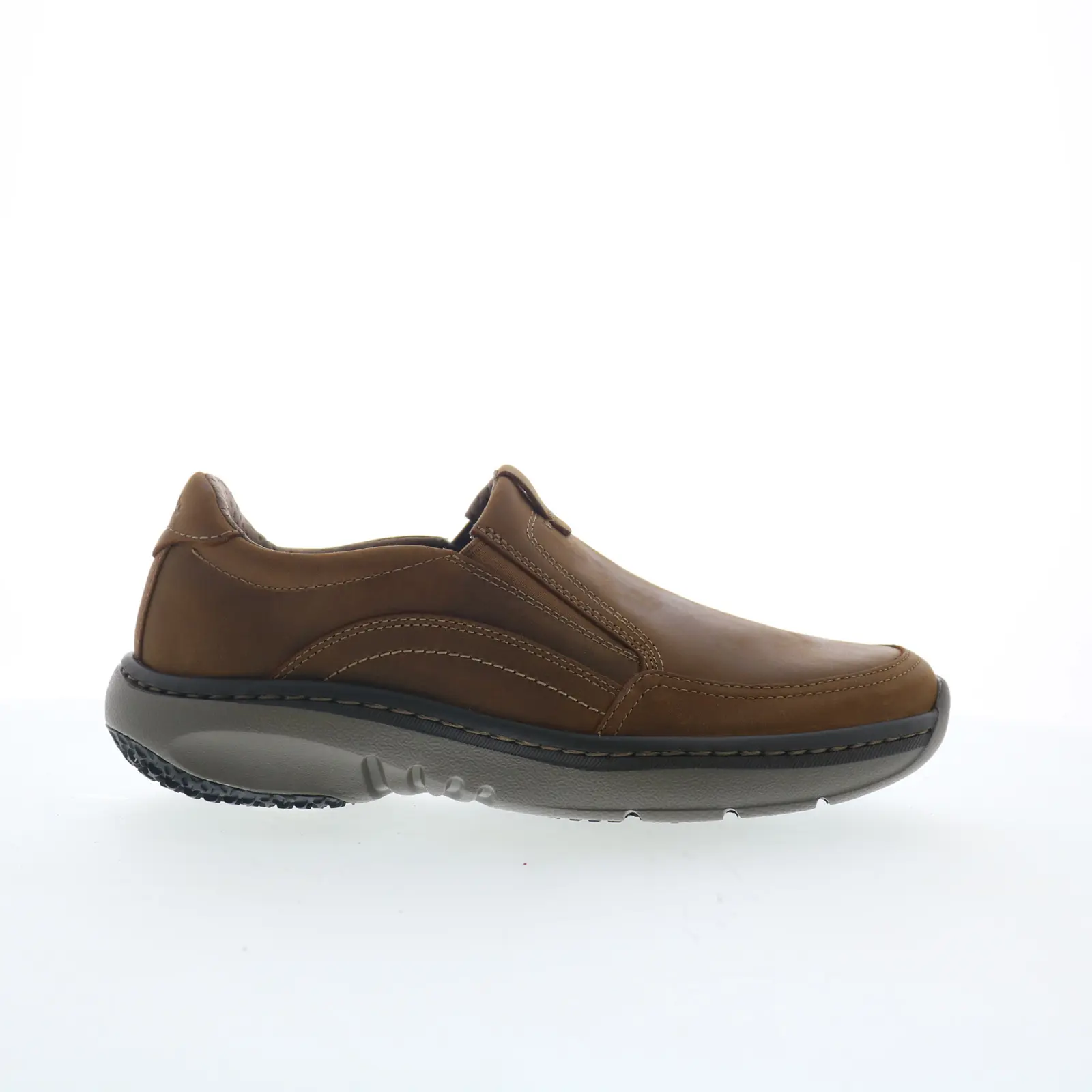Clarks Pro Lace Mens Brown Wide Loafers & Slip Ons Casual Shoes